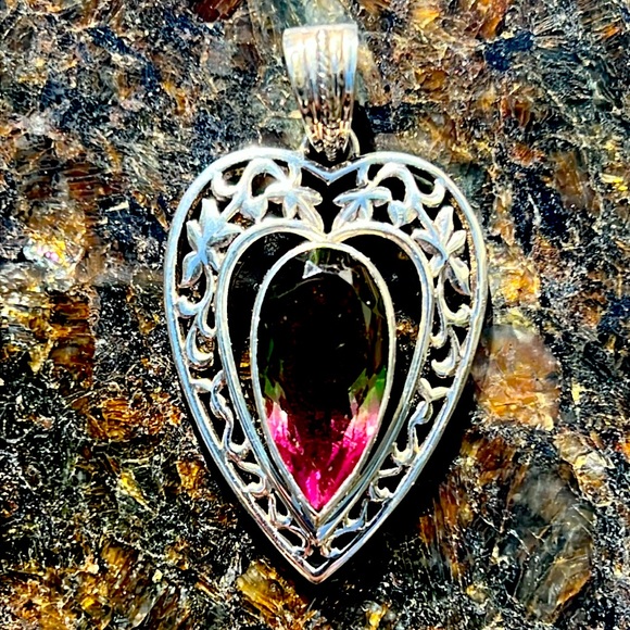 Nicky Butler Sterling pendant with a rare faceted Lithia tourmaline - Picture 1 of 4